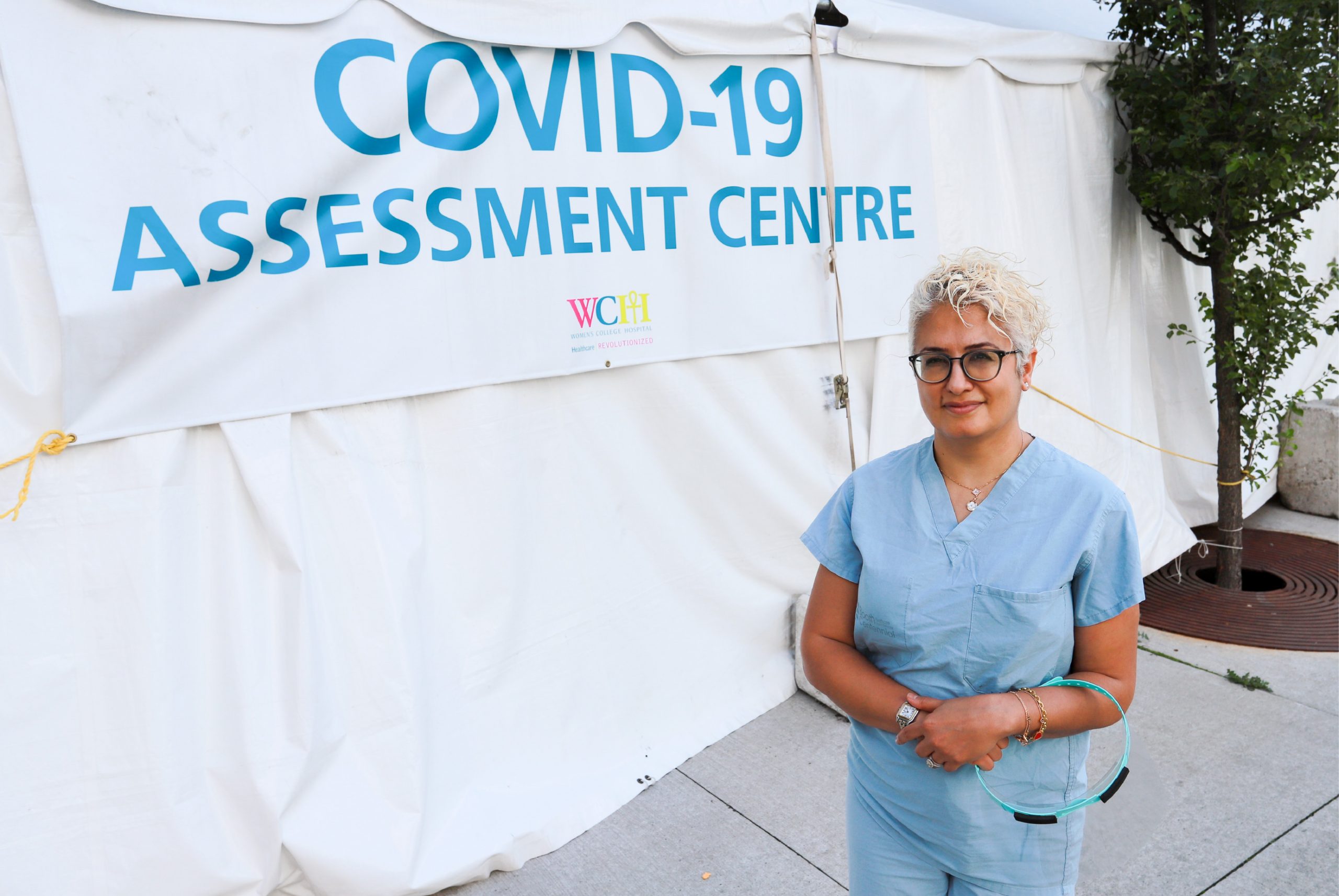 Sheila Riazi at Women’s College Hospital’s COVID-19 Assessment Centre.